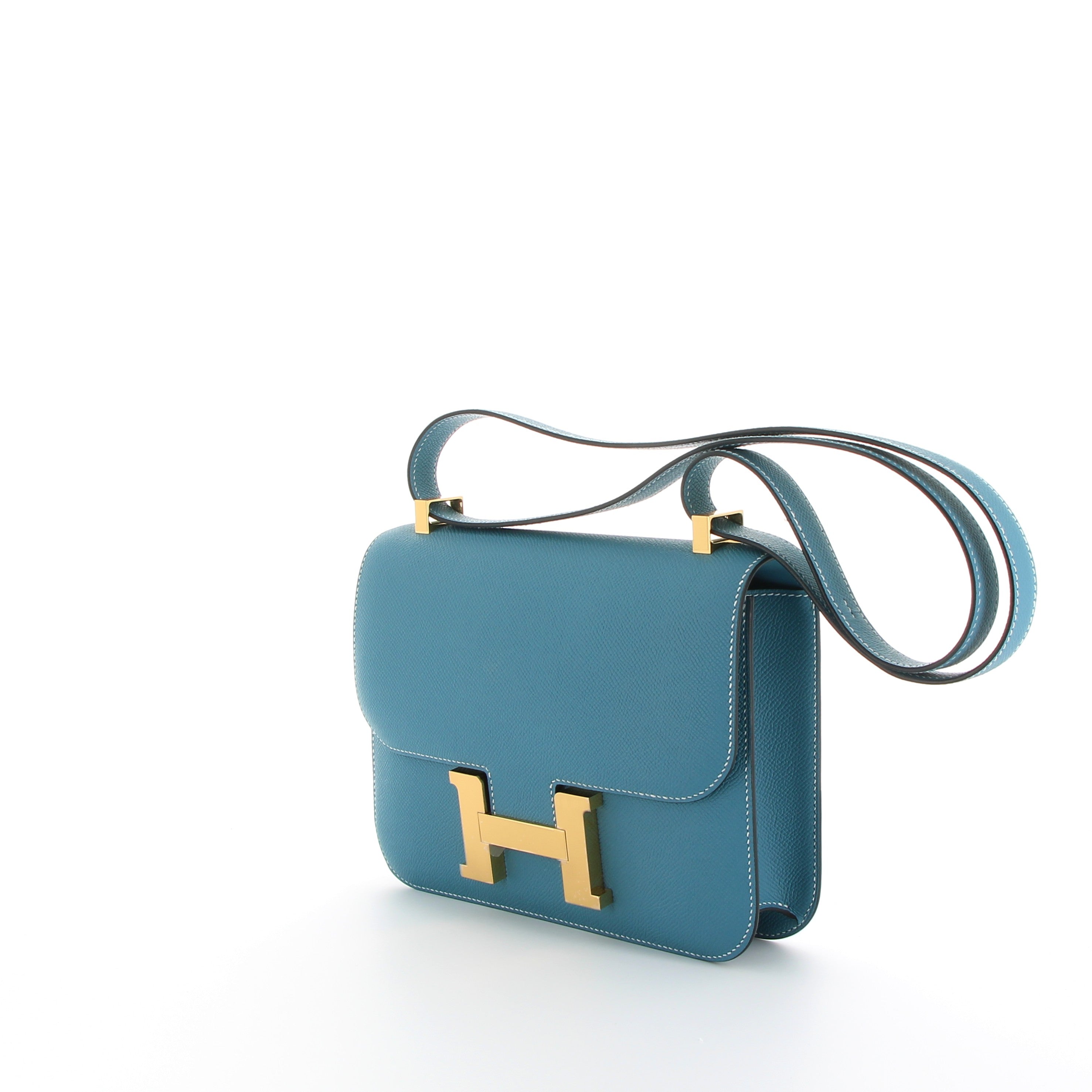 Constance 24 bleu jean epsom gold hardware