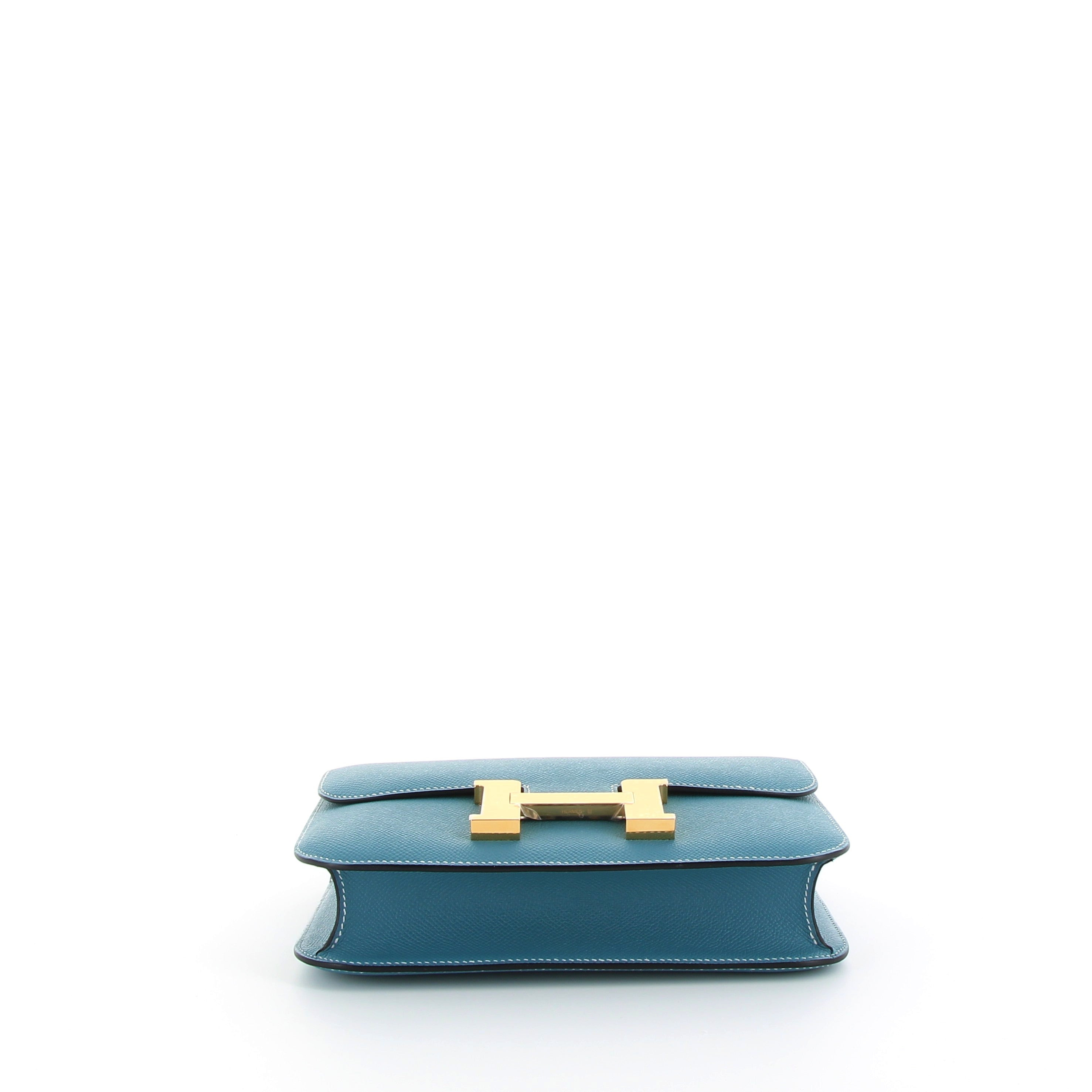 Constance 24 bleu jean epsom gold hardware