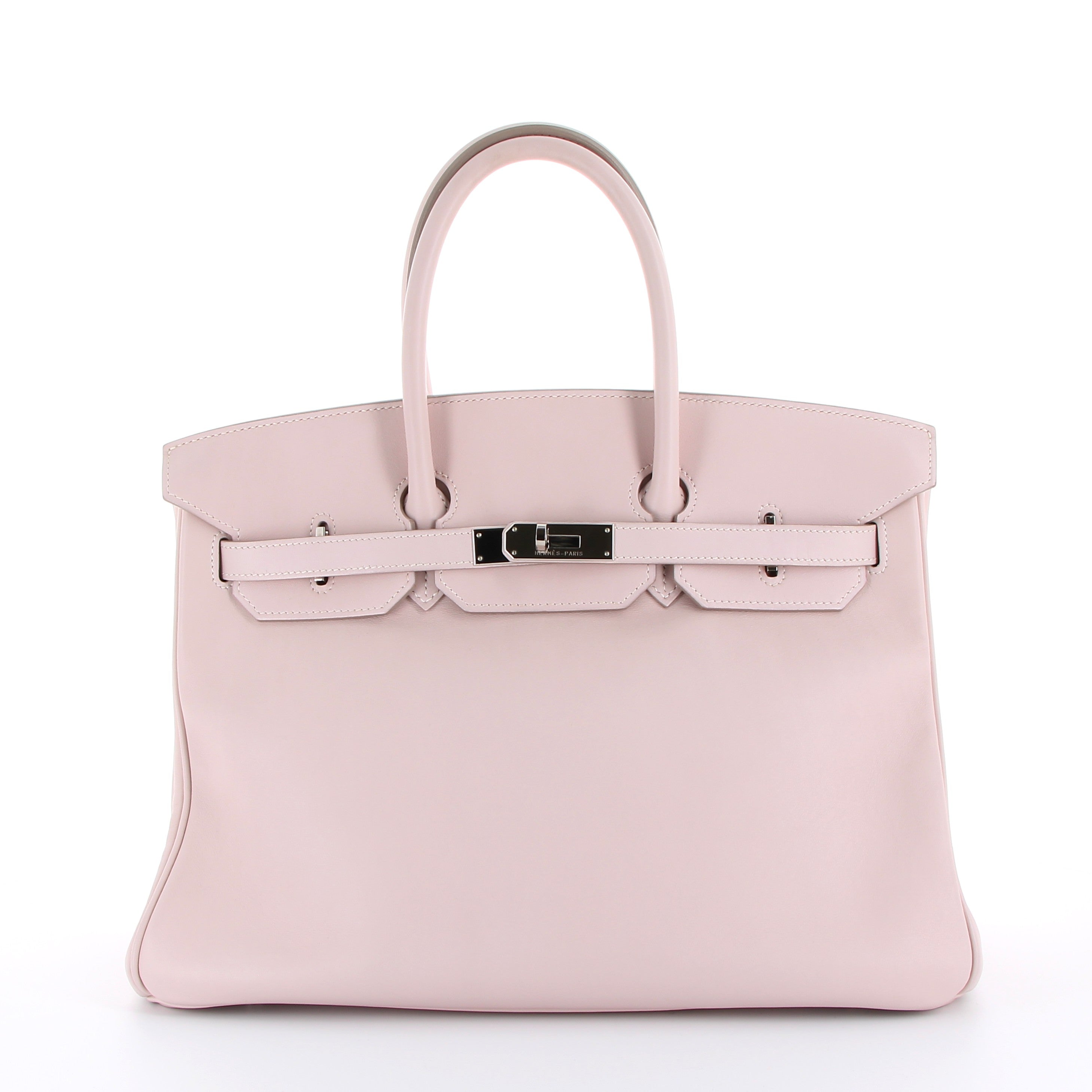 Birkin 35 rose draguée swift palladium hardware