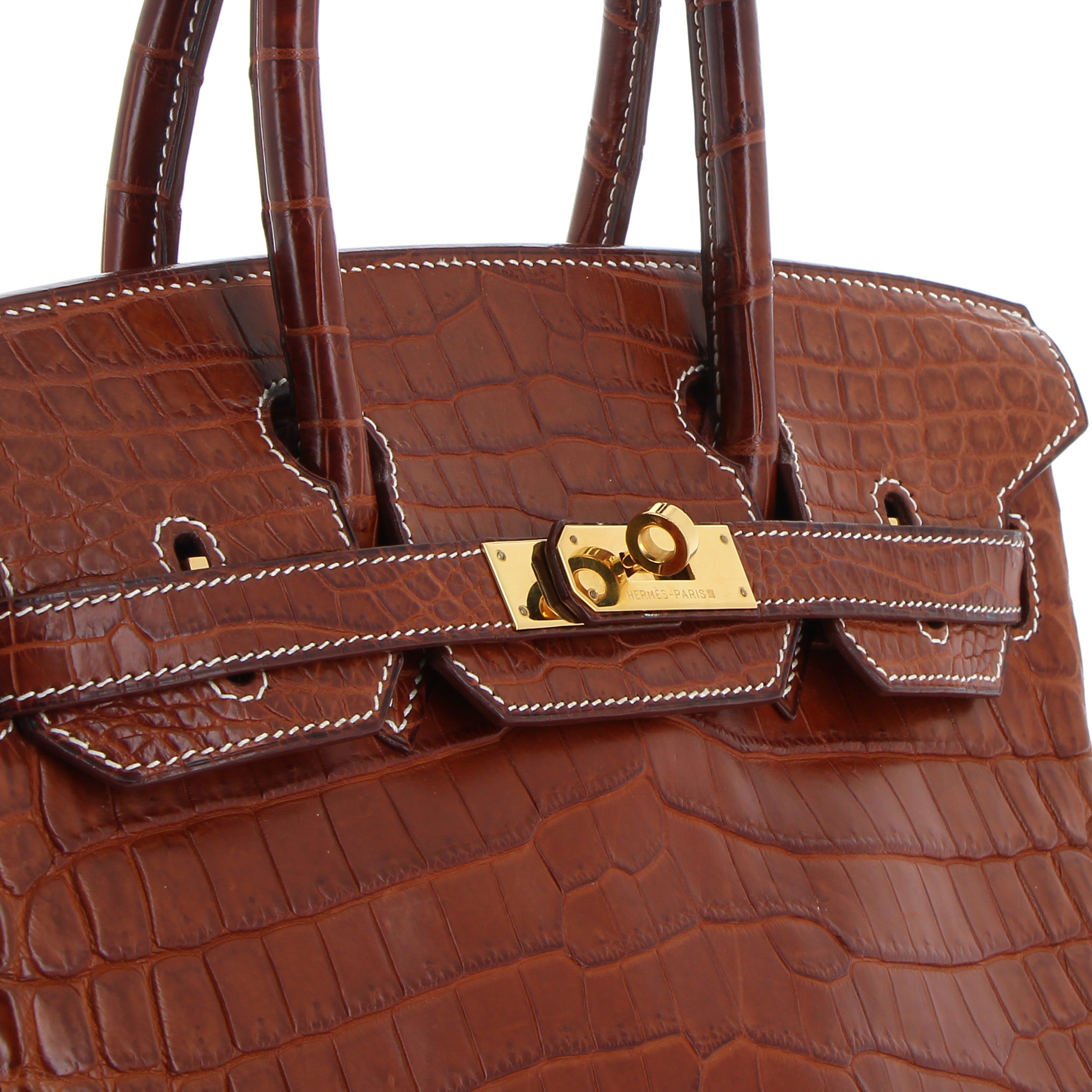 Birkin 30 Crocodille matt fauve gold hardware