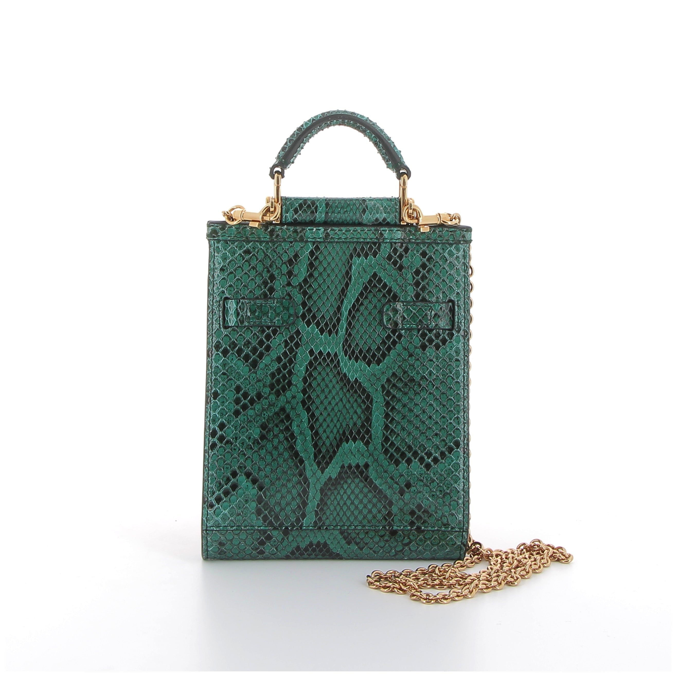 D&G Python Sicily 58 Phone Bag gold hardware